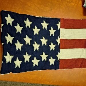 Stars and Stripes USA Knit Circle Winter Scarf